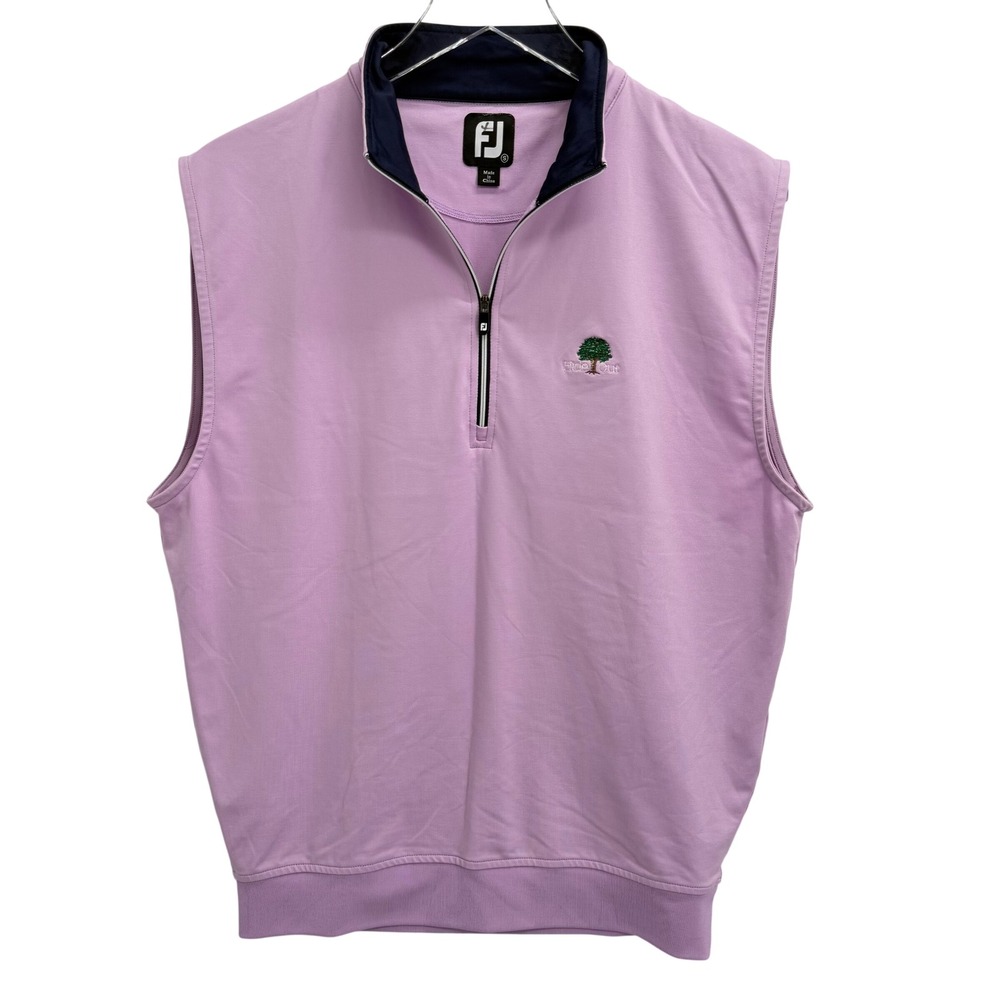 FootJoy Gathered Quarter Zip Golf Vest Mens S Lavender Purple *Hide Out Logo